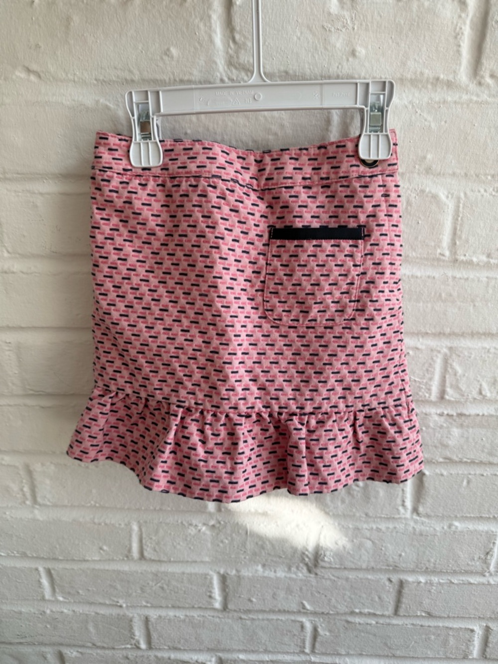 Pink Patterned Ruffle Hem Skirt - Picture 2 of 3